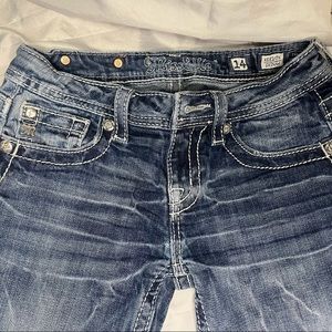 Miss Me size 14 girls jeans with pocket embellishments